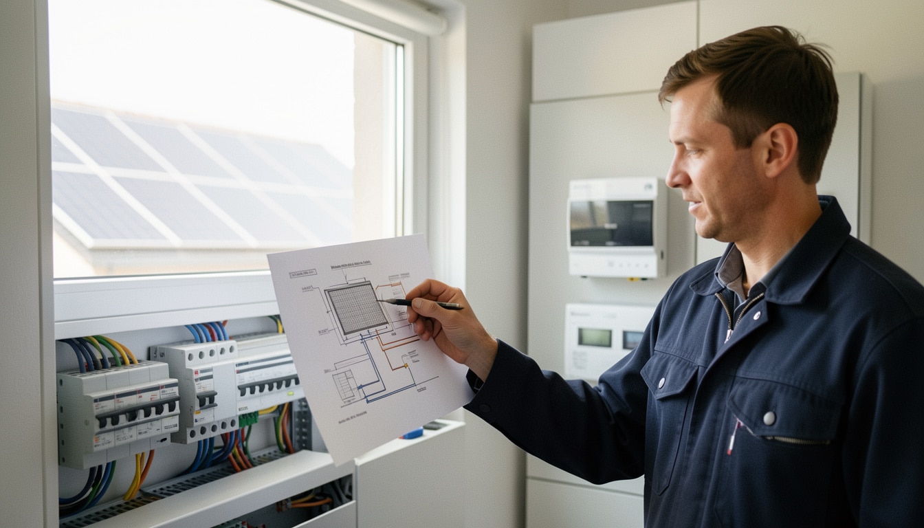 Schéma unifilaire photovoltaïque en Belgique